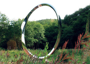Contemporary Stainless Steel Art Sculptures , Ring Sculpture Polished Finish
