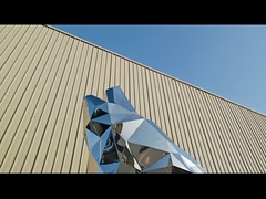 Decoração de jardim Escultura de lobo de aço inoxidável