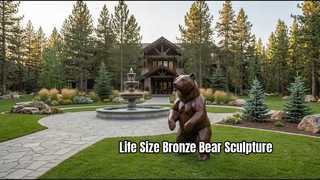 Escultura de urso de bronze em tamanho natural com fundição de metal personalizada