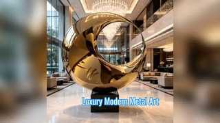 Escultura de metal moderna de luxo para paisagismo