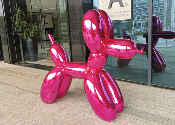 Bom preço. Escultura exterior da fibra de vidro da resina moderna de Art Hot Pink Balloon Dog on-line