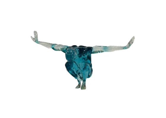 Contemporary Garden Home Art Decoration Transparent Resin Man Sculpture