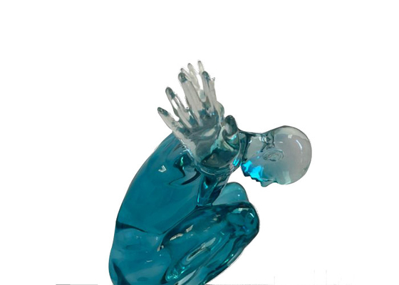 Contemporary Garden Home Art Decoration Transparent Resin Man Sculpture