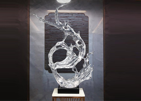Modern Clear Resin Abstract Sculpture for Indoor Outdoor Art Decoration