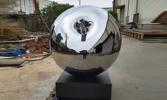 Metal Polished Stainless Steel Fruit Apple Sculpture Outdoor Decoration