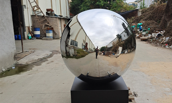 Metal Polished Stainless Steel Fruit Apple Sculpture Outdoor Decoration