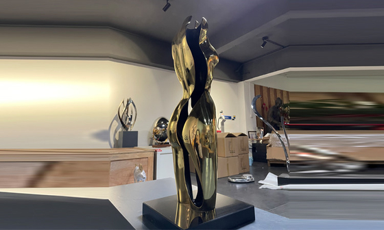 Polished Gold Casting Brass Lady Bronze Bust Statue Home Decor