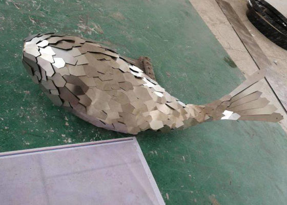 Bom preço. Estátua animal do grande metal de aço inoxidável exterior moderno da escultura da baleia on-line