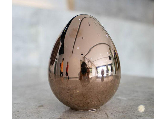 Bom preço. A mão feita sob encomenda do tamanho forjou o espelho oval de aço inoxidável da escultura do ovo lustrado on-line