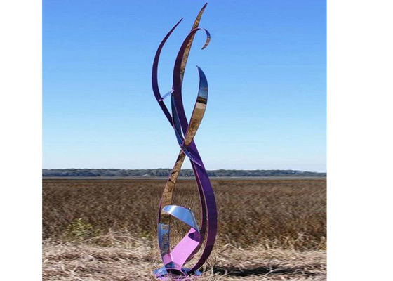 Bom preço. Escultura de fita de aço inoxidável de arte moderna em metal tamanho personalizado on-line