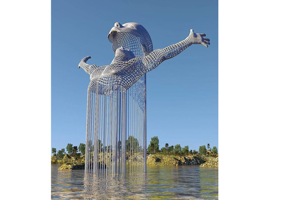 Bom preço. Figura de aço inoxidável fonte da decoração 316 exteriores modernos da escultura on-line