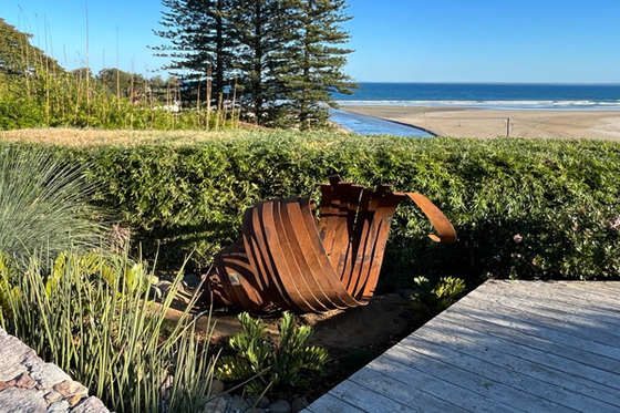 Outdoor Large Corten Steel Sculpture Metal Garden Ornaments 2.7m Long
