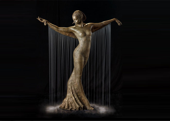 Outdoor Garden Decoration Bronze Dancer Water Fountain 180cm Height