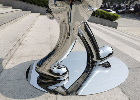 Contemporary Garden Decoration Stainless Steel Rabbit Sculpture