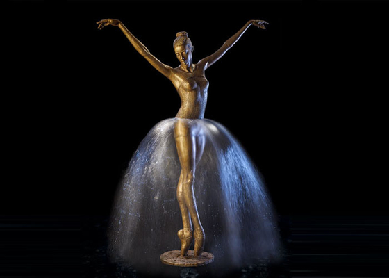 Outdoor Garden Decoration Bronze Ballerina Water Fountain With Size 180cm Height