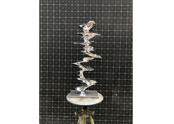 Mirror Polished Twisted Column Stainless Steel Sculpture For Garden Or Home Decoration