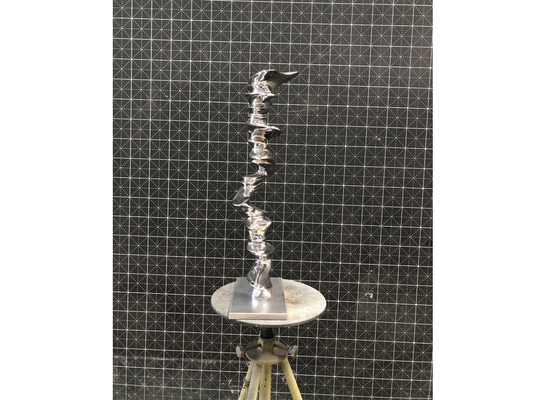 Mirror Polished Twisted Column Stainless Steel Sculpture For Garden Or Home Decoration