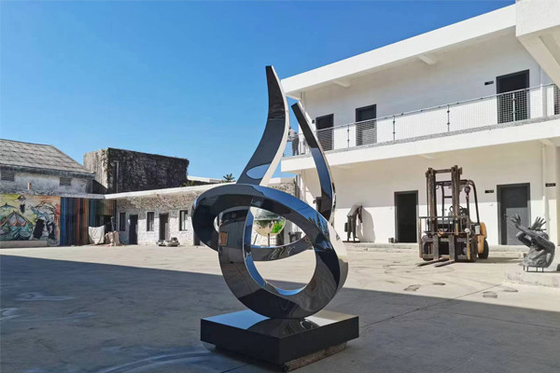 2M Modern Stainless Steel Mirror Polished Garden Sculpture