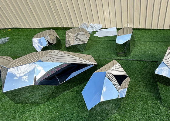 Bom preço. Vários tamanhos Arte de metal de jardim moderno Escultura de rocha de aço inoxidável on-line