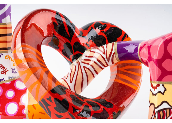 Modern Contemporary Love Letter Outdoor Fiberglass Sculpture Colorful