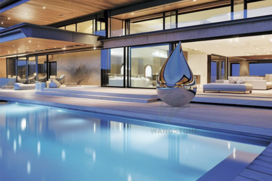 Bom preço. Aço inoxidável polido Metal Outdoor Art Escultura de gota de água on-line