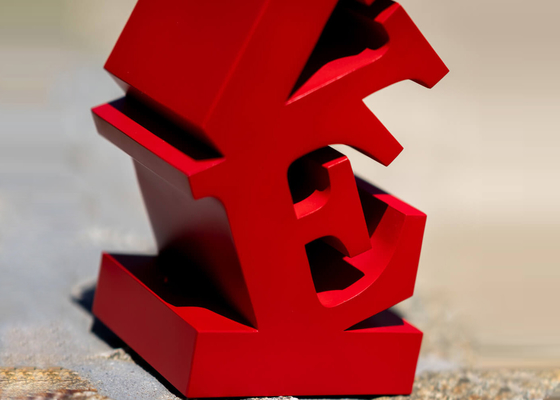 Large Landscape Decorative Red Stainless Steel LOVE Sculpture