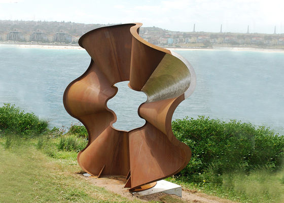 Bom preço. Estilo moderno da escultura de aço bonita de Corten da forma da flor para exterior on-line