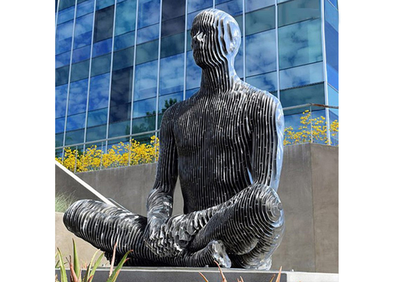 Garden Or Yard Decorative Laser Cutting Stainless Steel Meditator Sculpture