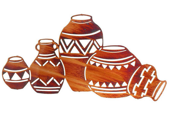 Bom preço. Revestimento oxidado da forma interior contemporânea da cerâmica dos nativos da escultura da parede do metal on-line