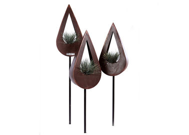 Contemporary Corten Metal Planters , Corten Steel Trough Planter Attractive Design