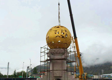 Stunning Huge Metal Sphere Sculpture , Stainless Steel Garden Sculptures