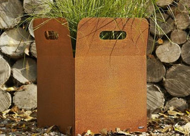 Various Size Custom Corten Steel Planters For Yard / Garden Weather Resistant