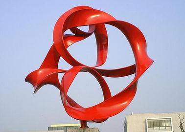 Bom preço. Escultura pintada vermelho da esfera do metal, esculturas decorativas do metal grandes on-line