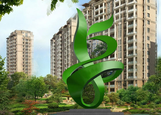 Bom preço. Sumário exterior contemporâneo pintado verde da escultura do metal para construir on-line