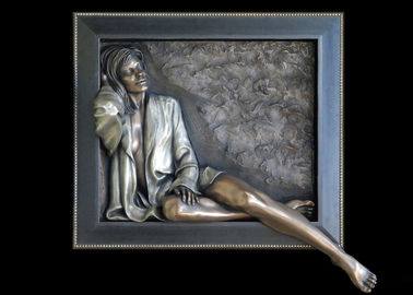 Decorative Sexy Woman Statue , Art Work Bronze Charismatic Relief 150*150cm