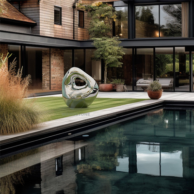 Modern Mirror Polished Stainless Steel Sculpture for Urban Landscapes