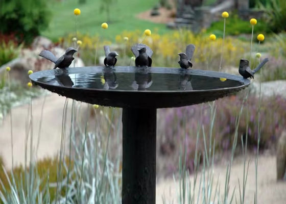 Bom preço. Tamanho natural Metal Casting Bronze Bird Bath Bowl Statue Escultura de jardim on-line