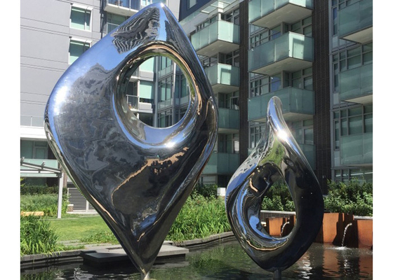 Bom preço. Grande espelho polido jardim moderno exterior escultura exterior de aço inoxidável on-line
