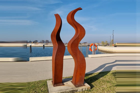 Garden Corten Steel Contemporary Landmark Sowelu Hum Sculpture