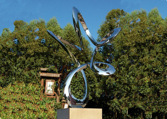 Bom preço. Paisagem moderna escultura de aço inoxidável lustrada, escultura abstrata do jardim on-line