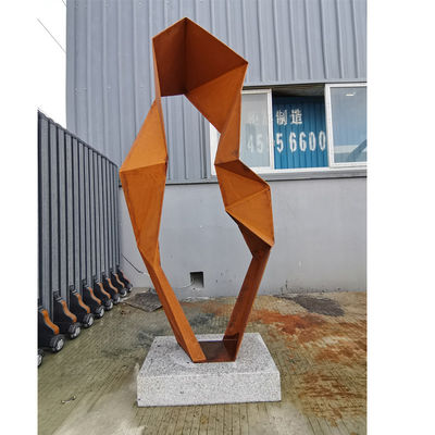 Bom preço. Abstract Geométrica 120cm de altura Escultura de aço corten com acabamento enferrujado on-line