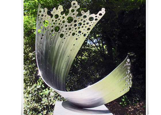 Bom preço. O jardim do metal das esculturas da forma de onda da arte floresce o tamanho personalizado escultura on-line