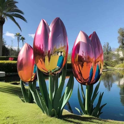 Giant Landmark Dcorative Outdoor Flower Bud Stainless Steel Sculpture