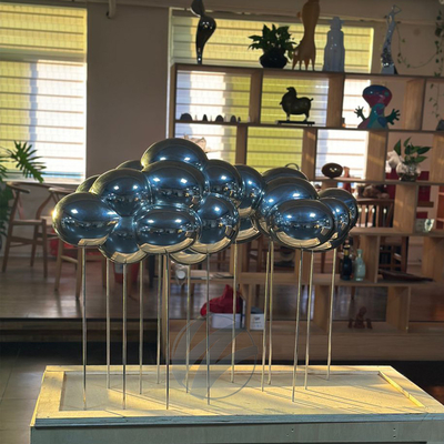 Stainless Steel Modern Mirror-finished Abstract Cloud Shaped Sculpture