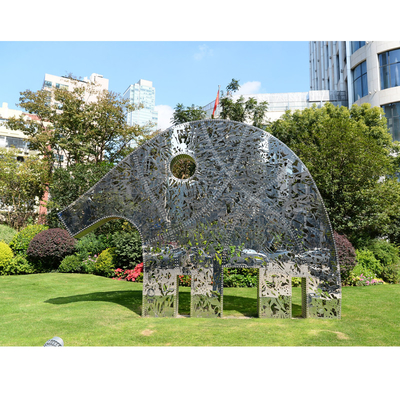 Metal Flower Elephant Statue –Stainless Steel Abstract Animal Art for Indoor/Outdoor Spaces