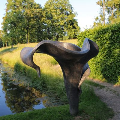 Bom preço. Decoração personalizada Grande jardim Metal Bronze Flor de escultura de paisagem on-line