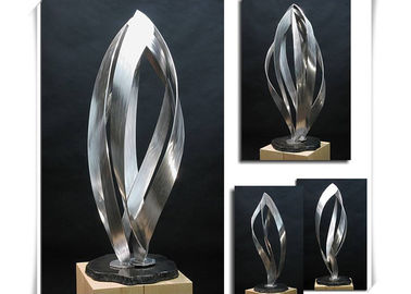 Bom preço. Revestimento escovado da escultura 100cm do parque do jardim altura de aço inoxidável on-line