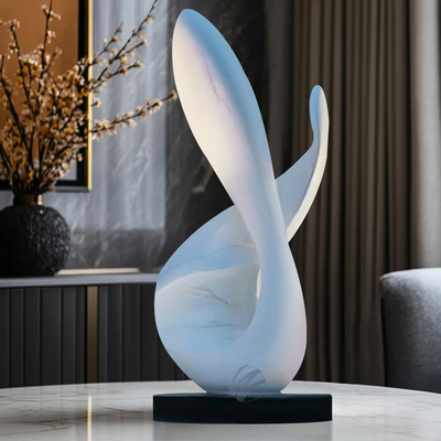 Handcrafted Modern Decor Elegant Fiberglass Sleek Sculpture