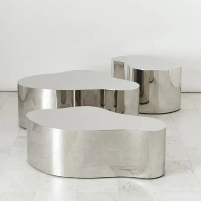 Stainless Steel Furniture Table Chair Sculpture Garden / Park / Square / Shopping Mall / Hotel Decoration