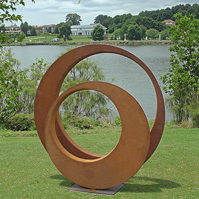 Bom preço. Customização de Rusty Outdoor Garden Metal Art Corten Steel Ring Escultura on-line